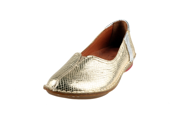 J1006-1 Gold Women Comfort Shoes Models, Genuine Leather Women Comfort Shoes Collection