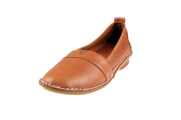 J1007 Rust Brown Women Comfort Shoes Models, Genuine Leather Women Comfort Shoes Collection