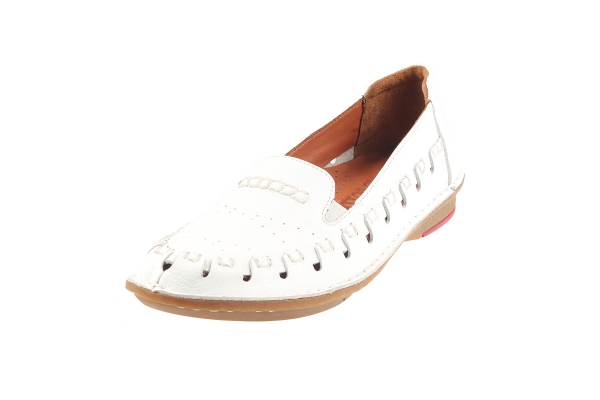 J1008 ابيض Women Comfort Shoes Models, Genuine Leather Women Comfort Shoes Collection