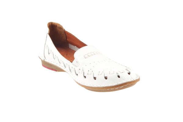 J1008 ابيض Women Comfort Shoes Models, Genuine Leather Women Comfort Shoes Collection